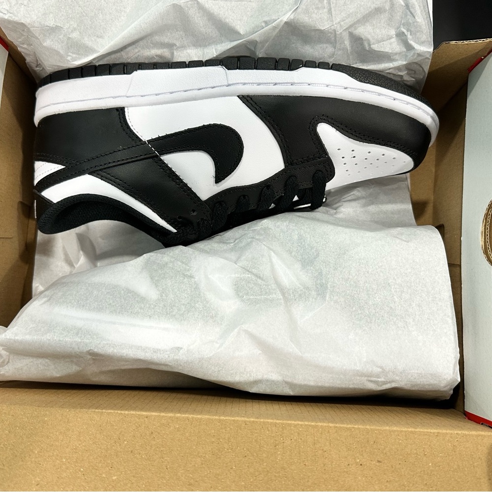 Nike Kids Black and White Dunk Low Sneakers - Size 6Y - Picture 3 of 10
